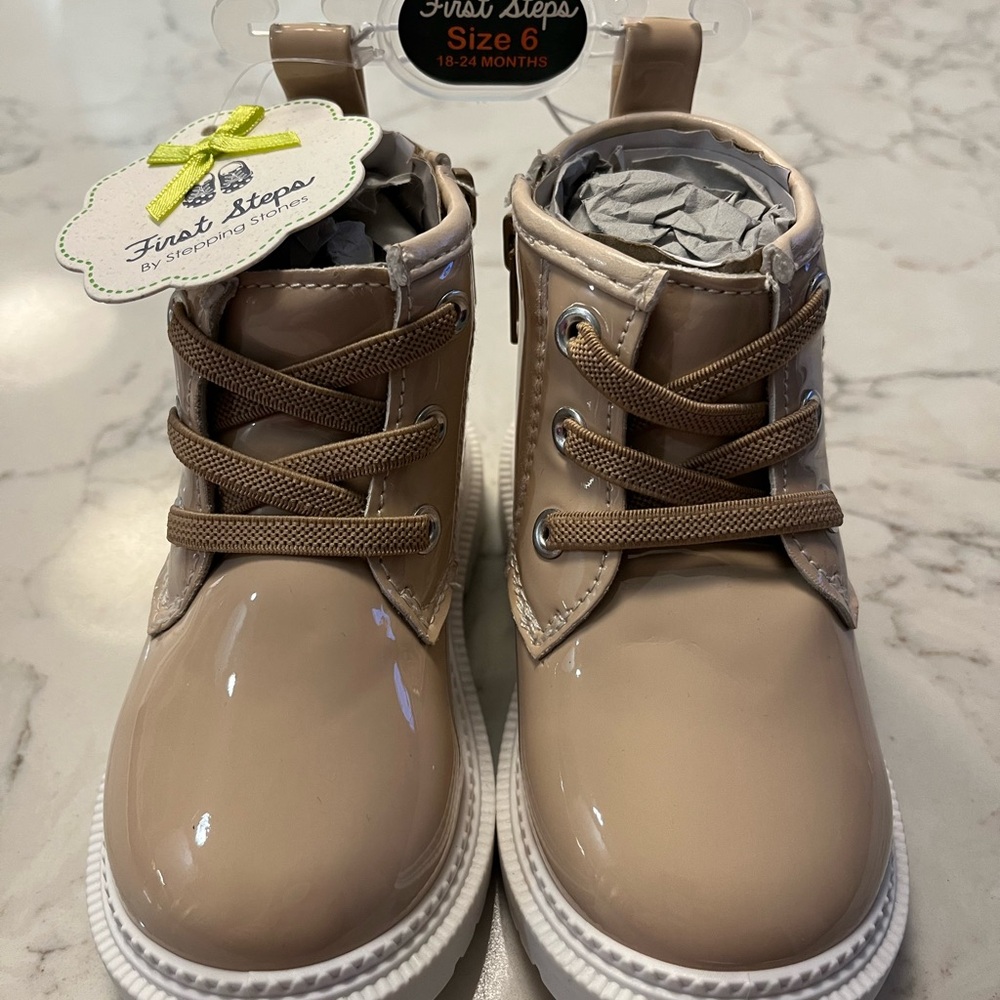 First Steps patent boots, New with tags, 18-24 months